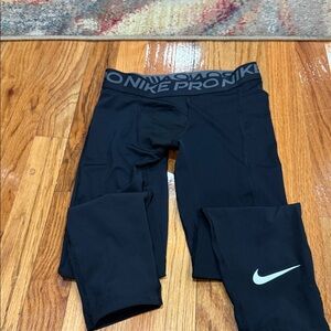 Nike Kids Black Leggings with White Swoosh